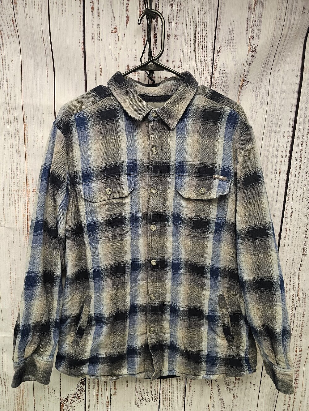 Eddie Bauer Men's Size M Plaid Fleece Lined Thermal Flannel Shirt Jacket